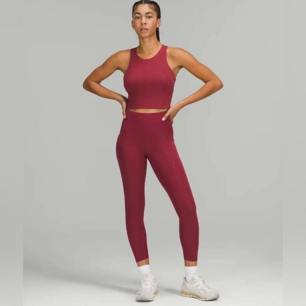 Lululemon Size 4 Maroon‎ Women’s Power Through High Rise Tights/Leggings